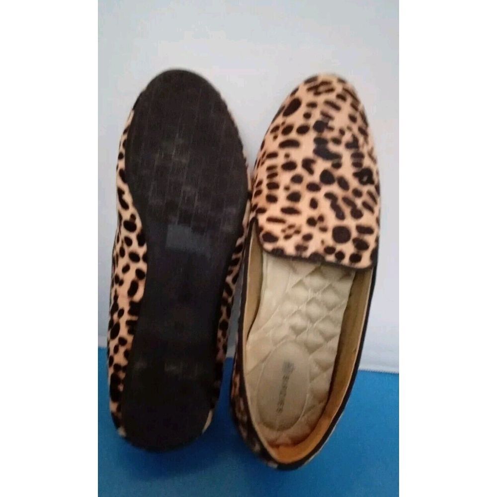 Birdies The Starling Flat Shoes Women Size 8.5 Cheetah Calf Hair Slipper Loafer - Picture 5 of 5